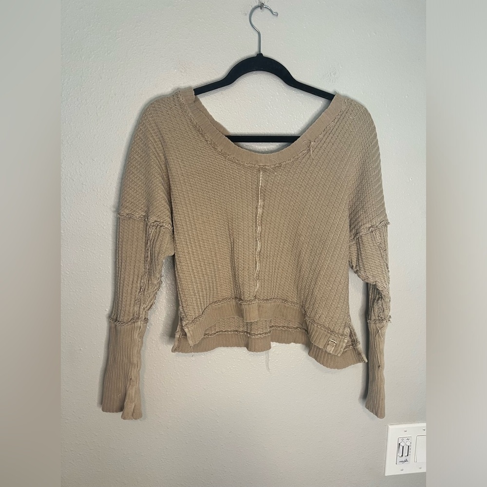 We the free tan thermal crop top